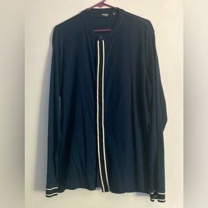 Murano liquid luxury SZ XL Navy and black long sleeve button down shirt